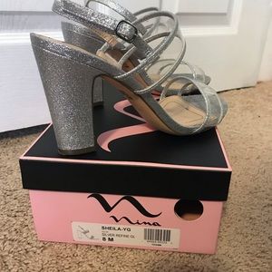 Clear/sliver heels